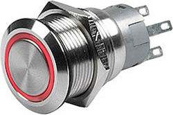 Пиещо Бутон On-Off 24 V Led Пръстен Червен