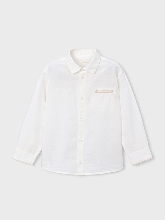 Mayoral Kids Shirt Short-sleeved Cream