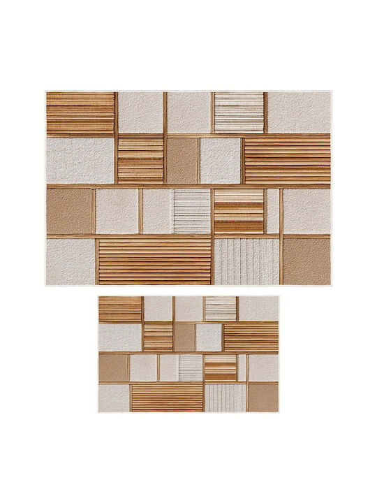 L'Εssentiel Maison Set Bath Mats 290HFT1137 Orange Beige 60x100cm 2 Pieces