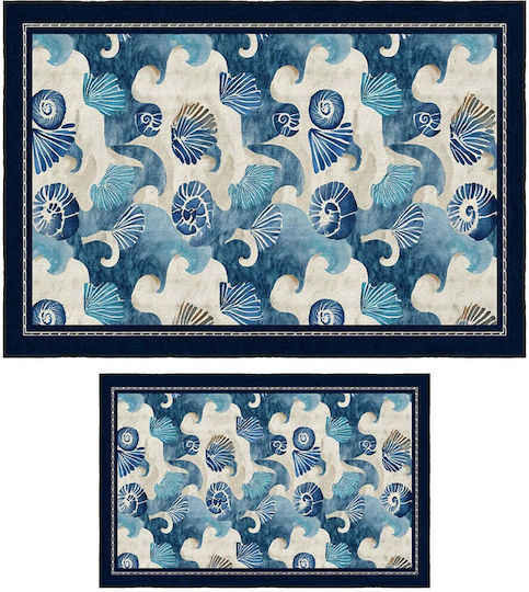 L'Εssentiel Maison Set Bath Mats 290HFT1117 Multi-Blue 60x100cm 2 Pieces