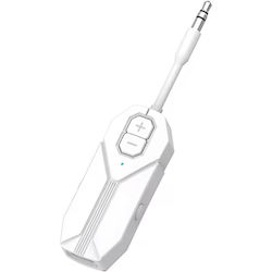 M126 Audio Transmitter Empfänger Bluetooth 5.4 Drahtlos Tragbar Kompatibel mit TV PC Lautsprecher Kopfhörer 3.5mm Aux Wiederaufladbare Batterie Dual Mode Tx Rx Weiß