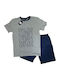 Enrico Coveri Sommer Herrenpyjama Grau