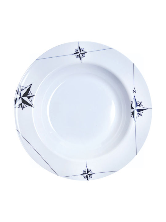 Marine Business Northwind Serving Plate Deep Melamine White 6 Pieces