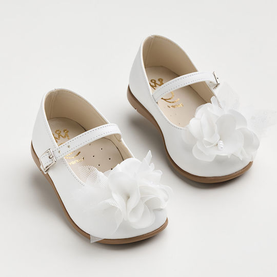 Ever Kid Taufschuhe für Mädchen Leder Weiche Sohle Weiß