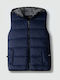 Waterproof Kids Casual Sleeveless Jacket with Hood Dark Blue