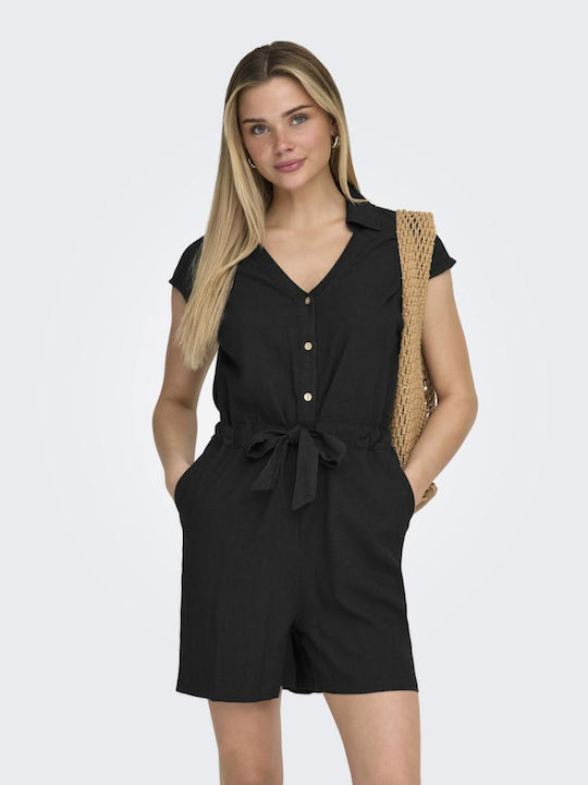 Only Women's Linen One-piece Shorts Black