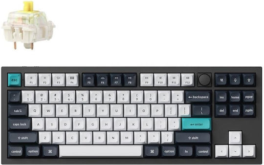Keychron Q3 Max QMK/VIA Q3M-M4 Wireless Gaming Mechanical Keyboard Tenkeyless with Gateron Jupiter Banana Switches and RGB Lighting (English US) Carbon Black