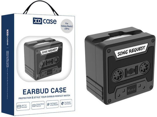 Silicone Earbuds Case Samsung Galaxy Buds Fe Buds2 Pro Xdcase Retro Cassette Style Black