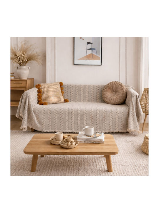 My Home Luxury Seada Three-Seater Sofa Throw Ja...