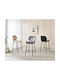 Bar Stool with Backrest Upholstered with Velvet Dylan Grey 46x45x65cm