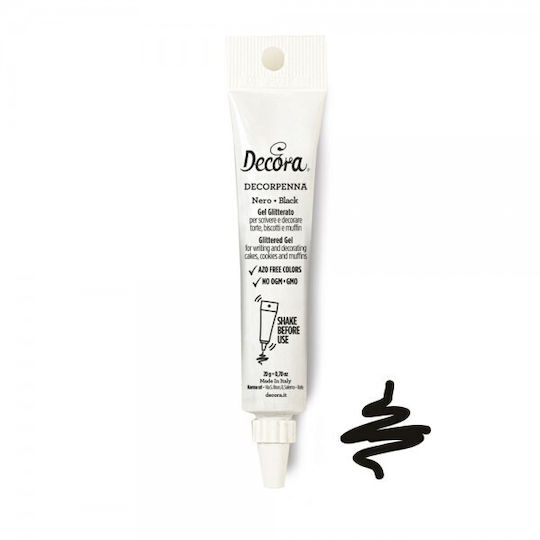 Decora Χρώμα Ζαχαροπλαστικής σε Μορφή Gel Μαύρο 20gr