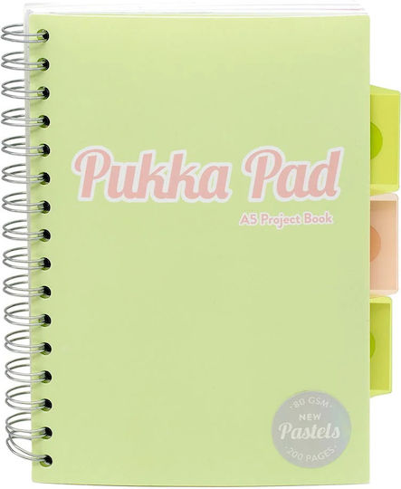 Pukka Pad Σπιράλ Τετράδιο Ριγέ Α5 200 Φύλλων 3 Θεμάτων Πράσινο