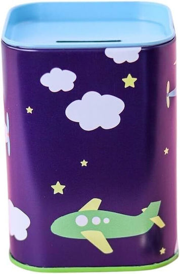 Pencilia Kinder Metallische Sparbüchse Dunkelblau 10,5×7,5cm