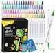 Ohuhu Akaka Brush & Dot 72 Μαρκαδόροι Basic Colors