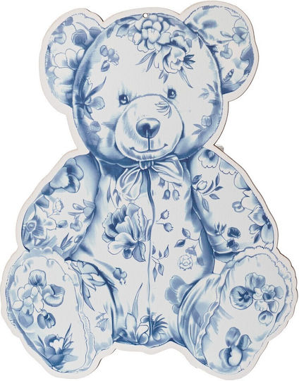 Printed Teddy Bear K1028 22cm Blue