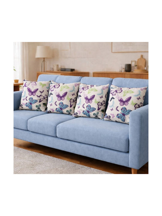 ForHome Διακοσμητική Μαξιλαροθήκη Butterfly 45x45εκ.