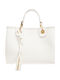 Stoff Damen Shopper Handtasche Weiß