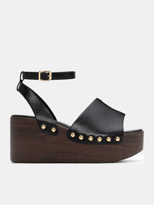 Luigi Black Sandals