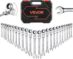 Vevor Σετ Κατσαβιδιών Flex-head Καρυδάκια 24 Τεμάχια Sae & Metric 72 Δοντιών Cr-v Ατσάλι Θήκη Αποθήκευσης Zxbstzyts24pxgdiw001v0