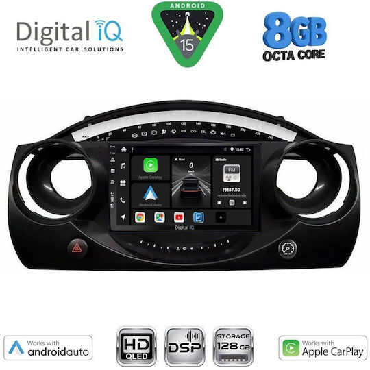 Digital IQ Car Audio System for Mini Cooper 2000-2006 (Bluetooth/USB/WiFi/GPS/Apple CarPlay/Android Auto) with 9" Touch Screen