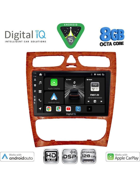 Digital IQ Car Audio System for Mercedes-Benz C Class 1999-2004 (Bluetooth/USB/WiFi/GPS/Apple CarPlay/Android Auto) with 9" Touch Screen
