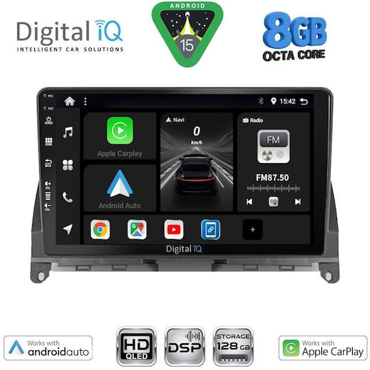 Digital IQ Ηχοσύστημα Αυτοκινήτου για Mercedes-Benz C Class 2007-2011 (Bluetooth/USB/WiFi/GPS/Apple-Carplay/Android-Auto) με Οθόνη Αφής 9"