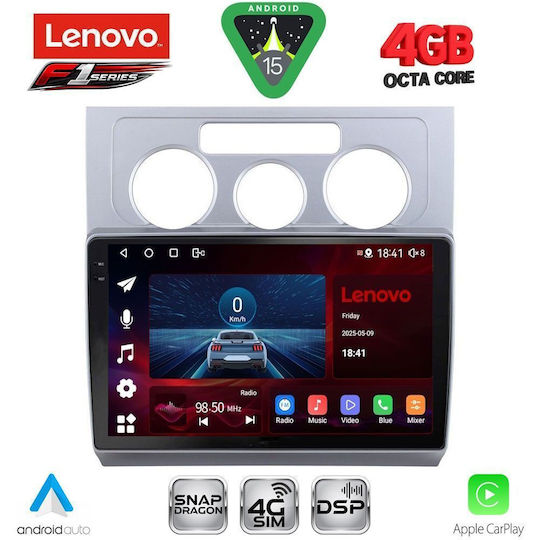 Lenovo Ηχοσύστημα Αυτοκινήτου για Volkswagen Touran 2003-2010 με A/C (Bluetooth/USB/WiFi/GPS/Apple-Carplay/Android-Auto) με Οθόνη Αφής 10"