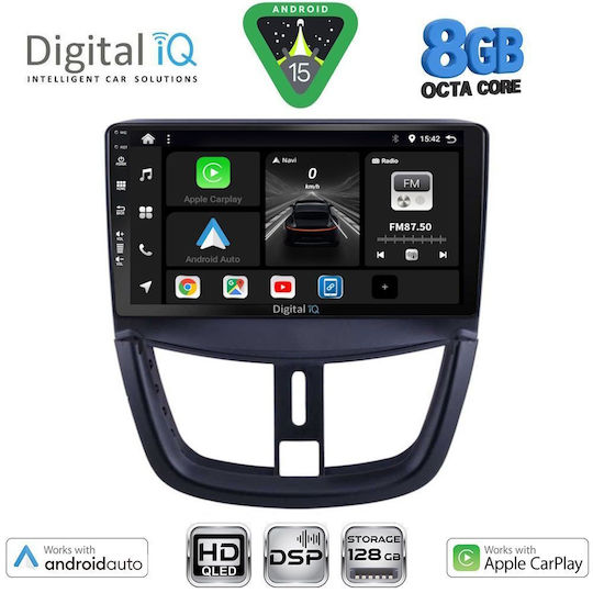 Digital IQ Ηχοσύστημα Αυτοκινήτου για Peugeot 207 2007-2014 (Bluetooth/USB/WiFi/GPS/Apple-Carplay/Android-Auto) με Οθόνη Αφής 9"