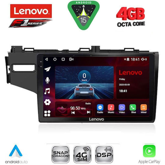 Lenovo Car Audio System for Honda Jazz 2013-2019 Bluetooth USB WiFi GPS Apple CarPlay Android Auto with 10" Touch Screen