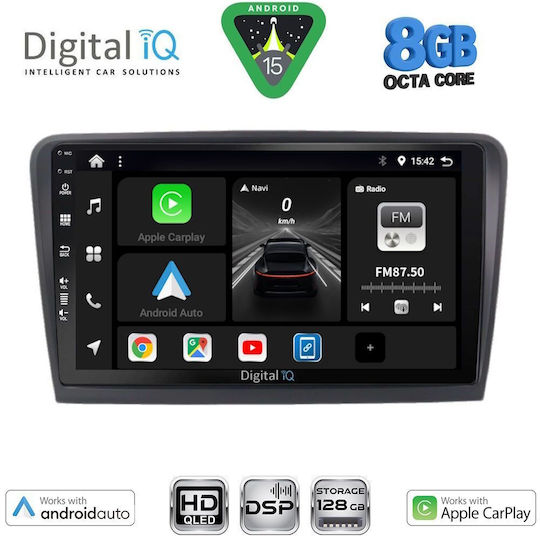 Digital IQ Ηχοσύστημα Αυτοκινήτου για Skoda Rapid 2012-2023 (Bluetooth/USB/WiFi/GPS/Apple-Carplay/Android-Auto) με Οθόνη Αφής 9"
