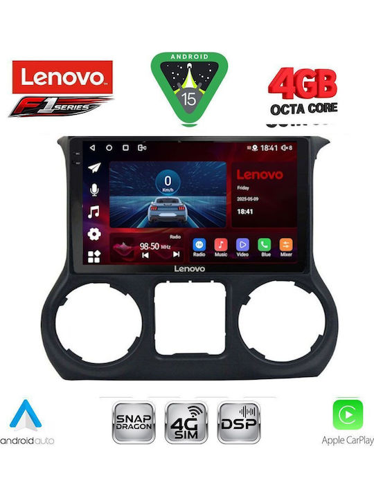 Lenovo Car Audio System for Jeep Wrangler 2011-2014 Bluetooth USB WiFi GPS Apple CarPlay Android Auto with 10" Touch Screen