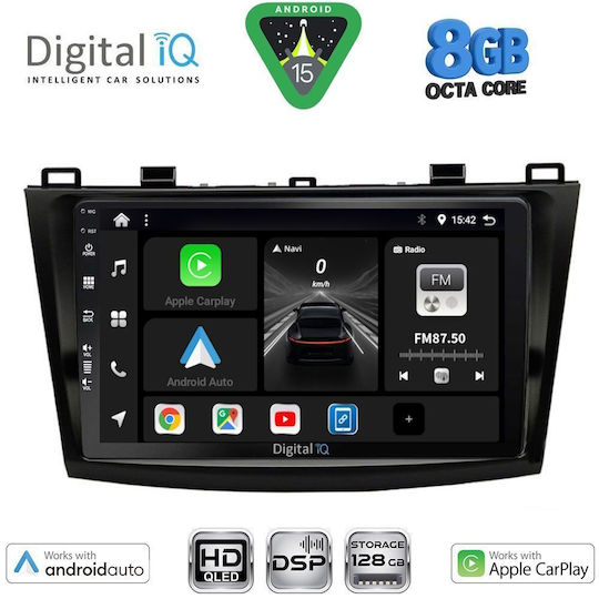 Digital IQ Ηχοσύστημα Αυτοκινήτου για Mazda 3 2009-2014 (Bluetooth/USB/WiFi/GPS/Apple-Carplay/Android-Auto) με Οθόνη Αφής 9"