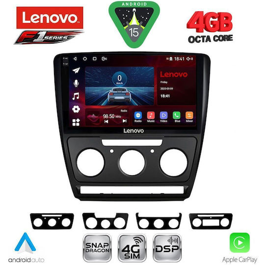 Lenovo Ηχοσύστημα Αυτοκινήτου για Skoda Octavia 2005-2012 με Clima (Bluetooth/USB/WiFi/GPS/Apple-Carplay/Android-Auto) με Οθόνη Αφής 10"