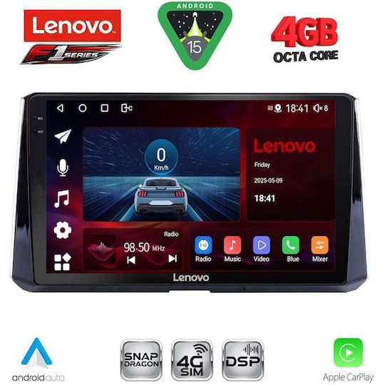 Lenovo Car Audio System for Toyota Corolla 2019 (Bluetooth/USB/WiFi/GPS/Apple CarPlay/Android Auto) with 10" Touch Screen