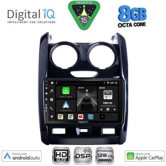 Digital IQ Car Audio System for Dacia Duster 2012-2019 Bluetooth USB WiFi GPS Apple CarPlay Android Auto with 9" Touch Screen