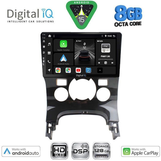 Digital IQ Ηχοσύστημα Αυτοκινήτου για Peugeot 3008 2008-2016 με Clima (Bluetooth/USB/WiFi/GPS/Apple-Carplay/Android-Auto) με Οθόνη Αφής 9"
