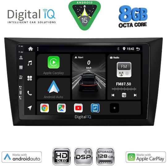 Digital IQ Car Audio System for Volkswagen Golf 2009-2012 (Bluetooth/USB/WiFi/GPS/Apple CarPlay/Android Auto) with 9" Touch Screen