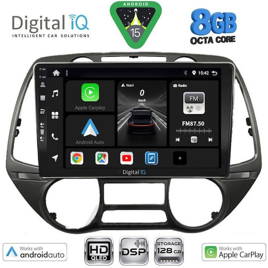 Digital IQ Ηχοσύστημα Αυτοκινήτου για Hyundai i20 2008-2013 (Bluetooth/USB/WiFi/GPS/Apple-Carplay/Android-Auto) με Οθόνη Αφής 9"