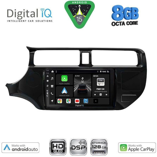 Digital IQ Car Audio System for Kia Rio 2012-2015 Bluetooth USB WiFi GPS Apple CarPlay Android Auto with 9" Touch Screen