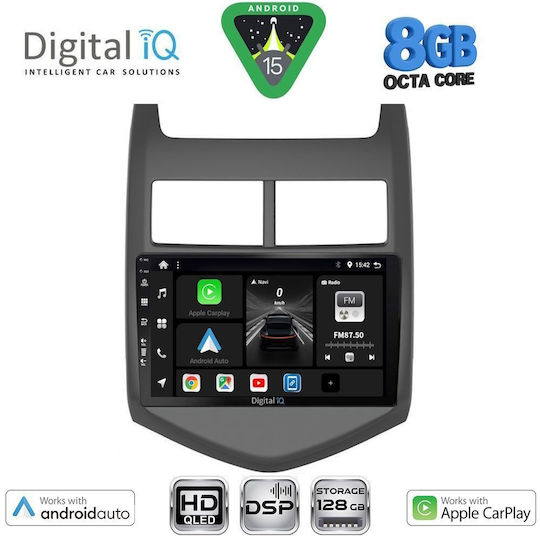 Digital IQ Car Audio System for Chevrolet Aveo 2011-2014 Bluetooth USB WiFi GPS Apple CarPlay Android Auto with 9" Touch Screen