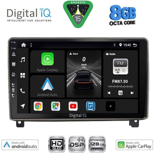 Digital IQ Car Audio System for Peugeot 407 2004-2011 Bluetooth USB WiFi GPS Apple CarPlay Android Auto with 9" Touch Screen