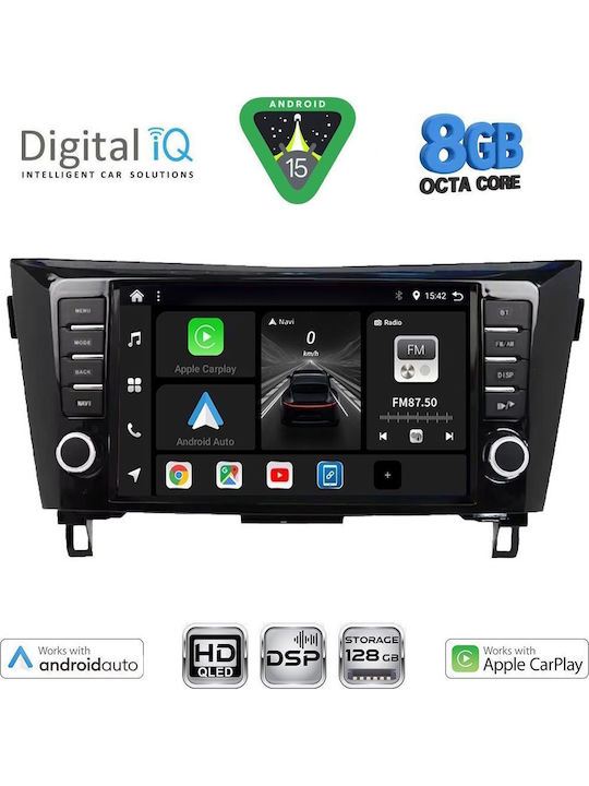 Digital IQ Auto-Audiosystem Für Nissan Qashqai / X-Trail 2014-2021 Bluetooth USB Eingebautes Wi-Fi GPS Apple CarPlay Android Auto Mit 9 Zoll Touchscreen