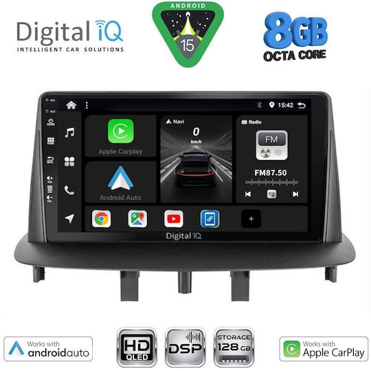 Digital IQ Car Audio System for Renault Megane 2009-2016 Bluetooth USB WiFi GPS Apple CarPlay Android Auto with 9" Touch Screen