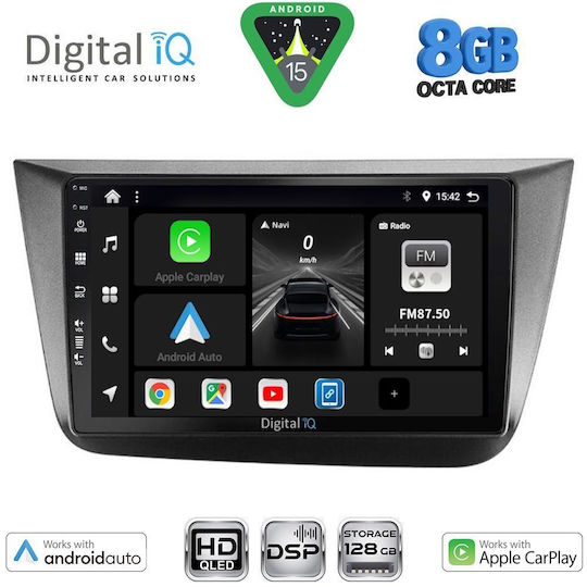 Digital IQ Ηχοσύστημα Αυτοκινήτου για Seat Altea 2004-2015 (Bluetooth/USB/WiFi/GPS/Apple-Carplay/Android-Auto) με Οθόνη Αφής 9"