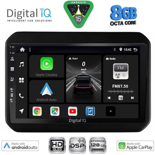 Digital IQ Car Audio System for Suzuki Ignis 2016 with Touch Screen 9" Digital IQ BXF 7676 CPAA Bluetooth USB Wi-Fi GPS Apple CarPlay Android Auto