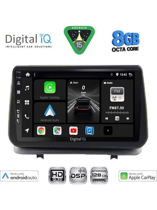 Digital IQ Car Audio System for Renault Clio 2005-2011 Bluetooth USB WiFi GPS Apple CarPlay Android Auto with 9" Touch Screen