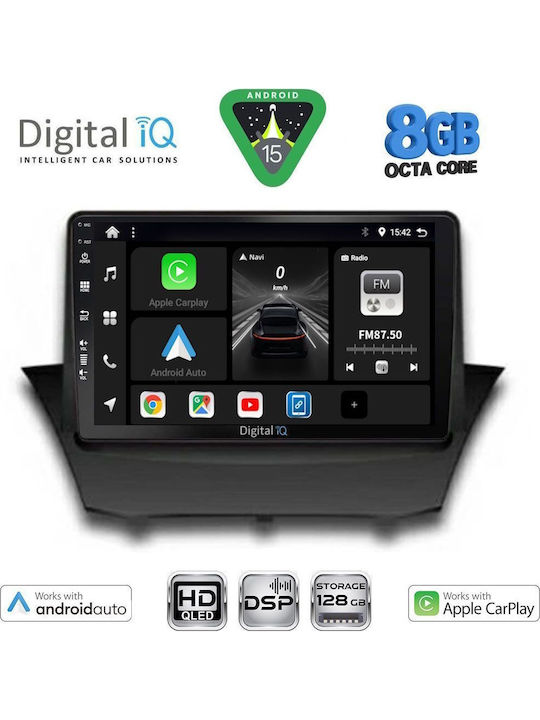 Digital IQ Auto-Audiosystem für Ford Fiesta 2008-2017 (Bluetooth/USB/Eingebautes Wi-Fi / GPS / Apple CarPlay / Android Auto) mit Touchscreen 9"