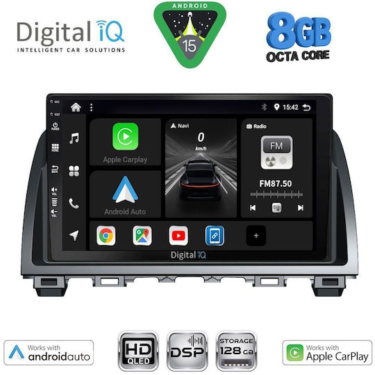Digital IQ Sistem Audio Auto pentru Mazda 6 2012-2017 Bluetooth USB Wi-Fi GPS Apple CarPlay Android Auto cu Ecran Tactil 9"