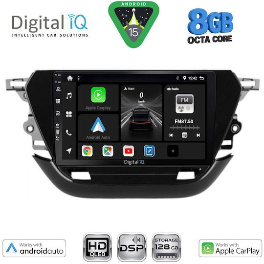Digital IQ Car Audio System for Opel Corsa 2019-2023 Bluetooth USB Wi-Fi GPS Apple CarPlay Android Auto with 9 Inch Touch Screen DIGITAL IQ BXF 7487 CPAA