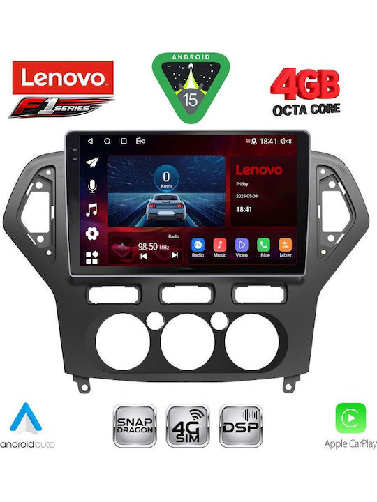 Lenovo Car Audio System for Ford Mondeo 2007-2011 with A/C Bluetooth USB WiFi GPS Apple CarPlay Android Auto with 10" Touch Screen LENOVO SSQ 9162 CPA A/C